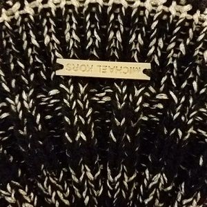 New Michael Kors Black Metallic Silver Knit Beret
